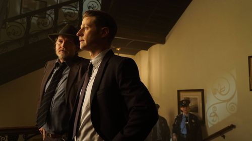 Donal Logue, Ben McKenzie, and Kelly P. Williams in Gotham (2014)