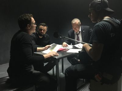 Pasha Patriki on set of Black Water, with Jean-Claude Van Damme and Al Sapienza