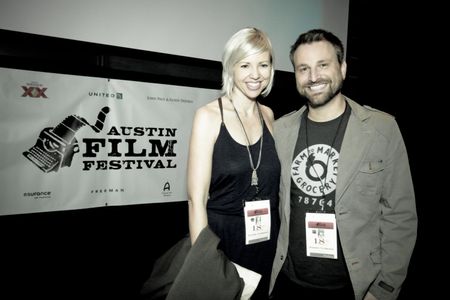 Brandon Dickerson w/ his wife at the Austin Film Festival SIRONIA premiere