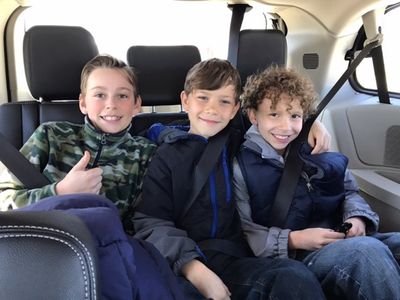 The boys en route to filming location - Flint