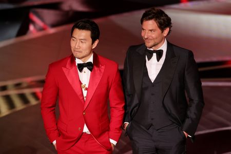 Bradley Cooper and Simu Liu at an event for The Oscars (2022)
