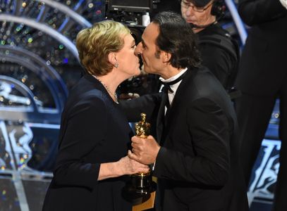 Julie Andrews and Alexandre Desplat at an event for The Oscars (2015)