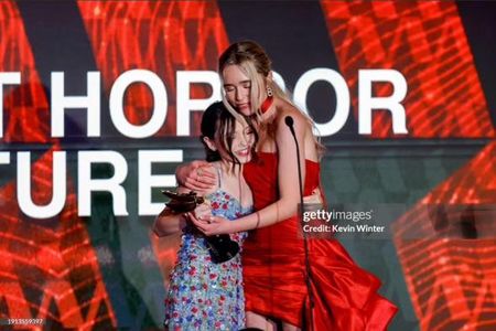 Jenna Davis and Violet McGraw at the Astras Awards