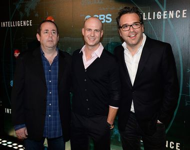 Executive producers Barry Schindel and Tripp Vinson and executive producer and creator Michael Seitzman arrive at CNET'S