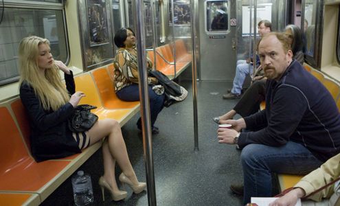 Louis C.K., Deanna Mustard, and Ashley Beach in Louie: Subway/Pamela (2011)