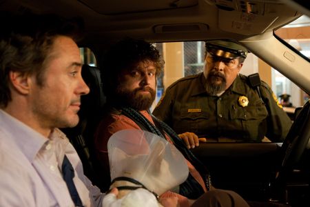 Robert Downey Jr., Zach Galifianakis, and Paul Renteria in Due Date (2010)