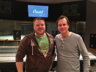 Sean and Bill Paxton recording Eddie Beck for Pixies at Capitol Studios in Hollywood.