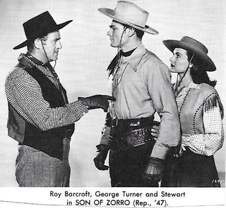 Roy Barcroft, Peggy Stewart, and George Turner in Son of Zorro (1947)