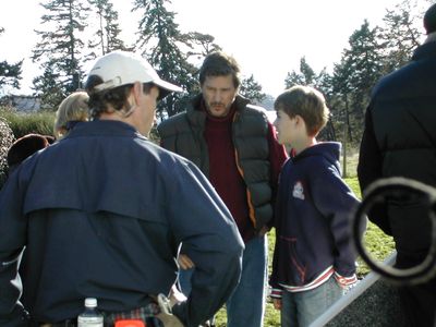 Sage Testini and Tim Matheson on the set of Augusta, Gone (2006)