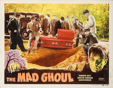 Robert Armstrong, David Bruce, Chuck Hamilton, Milburn Stone, and Andrew Tombes in The Mad Ghoul (1943)