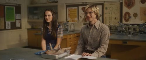 Evan Peters and Emma Kennedy in Dahmer - Monster: The Jeffrey Dahmer Story (2022)