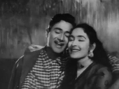 Dev Anand and Nutan in Paying Guest (1957)