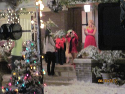 On the set of LOVE AT THE CHRISTMAS TABLE 2012