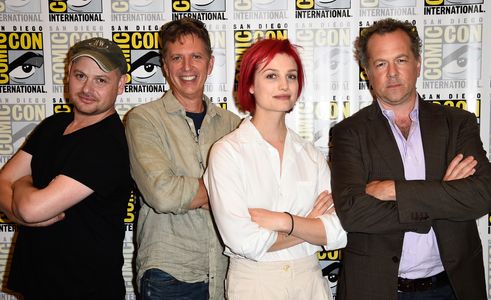 David Costabile, Tim Kring, Alison Sudol, and Gideon Raff at an event for Dig (2015)