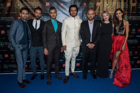 Randeep Hooda, Sarah Allen, Fuad Ahmed, Ali Momen, Ali Kazmi, and Gia Sandhu at an event for Beeba Boys (2015)