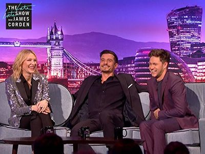 Cate Blanchett, Orlando Bloom, and Niall Horan in The Late Late Show with James Corden (2015)