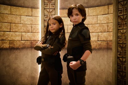 Connor Esterson and Everly Carganilla in Spy Kids: Armageddon (2023)