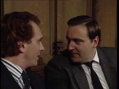 Rik Mayall and Michael Troughton in The New Statesman (1987)