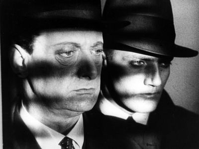 Harvey Braban and John Longden in Blackmail (1929)