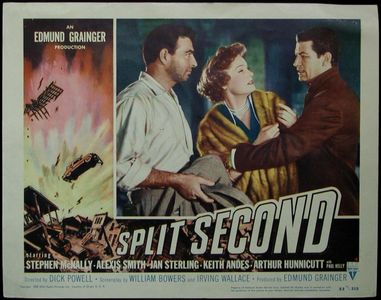 Richard Egan, Stephen McNally, and Alexis Smith in Split Second (1953)