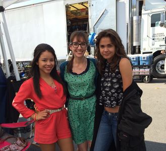 Cierra Ramirez, Kina Bermudez, and Maia Mitchell on set of The Fosters and It's My Party