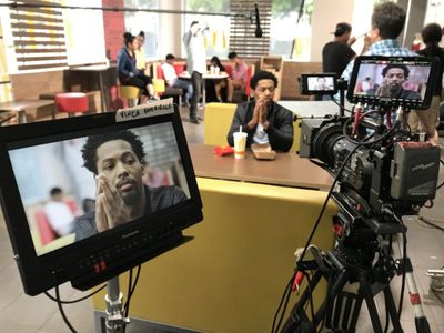 Vince Swann shooting commercial for McDonald's