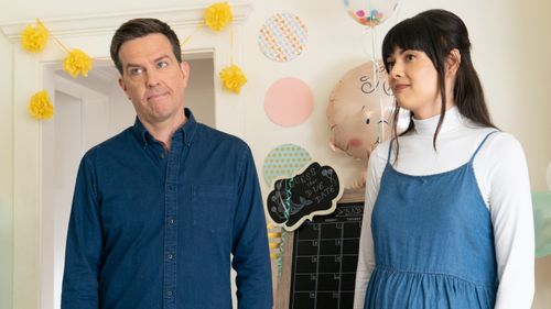 Ed Helms and Patti Harrison in Together Together (2021)