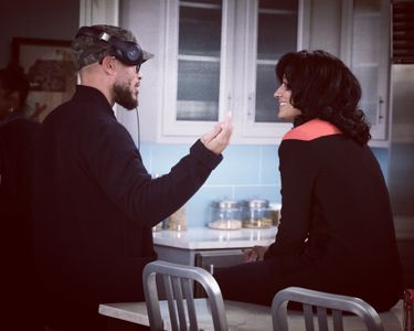 Pete Chatmon on set directing Blackish episode 412 with Tracee Ellis Ross.