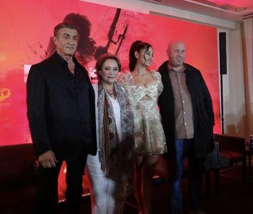 Sylvester Stallone, Adriana Barraza, Yvette Monreal, and Adrian Grunberg at RAMBO Last Blood press conference in Mexico