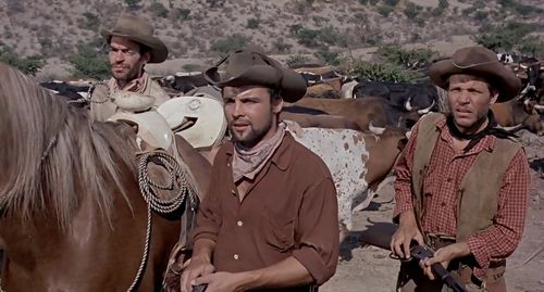 Jack Elam, Neville Brand, and James Westmoreland in The Last Sunset (1961)