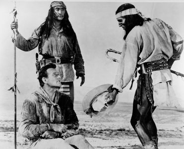 John Wayne, Rodolfo Acosta, and Michael Pate in Hondo (1953)