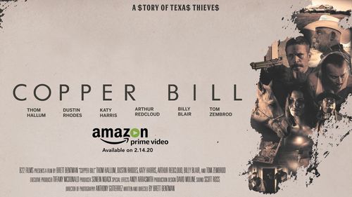 Dustin Rhodes, Thom Hallum, Billy Blair, Kitty Harris, and Arthur RedCloud in Copper Bill (2020)