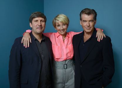 Pierce Brosnan, Emma Thompson, and Joel Hopkins at an event for The Love Punch (2013)