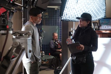 Dawn Wilkinson directing Actor Rome Flynn in her 
