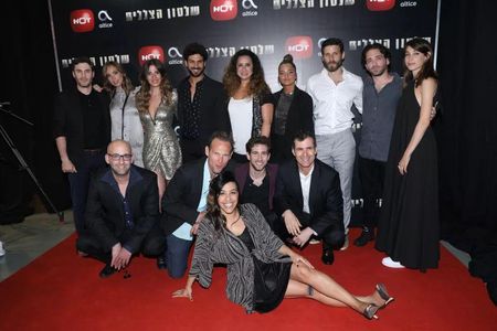 Sarai Givaty, Avraham Aviv Alush, Udi Persi, Daniel Litman, Chen Amsalem, Shifi Aloni, and Noa Kirel at an event for Sta