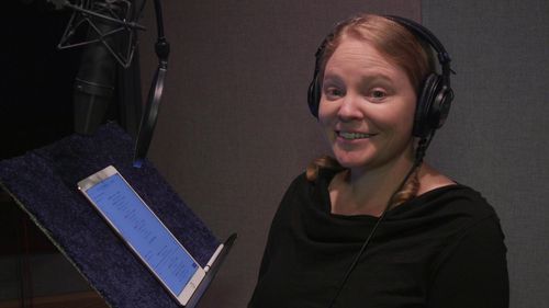 Melissa Hutchison recording season 4 of Telltale Games TWD