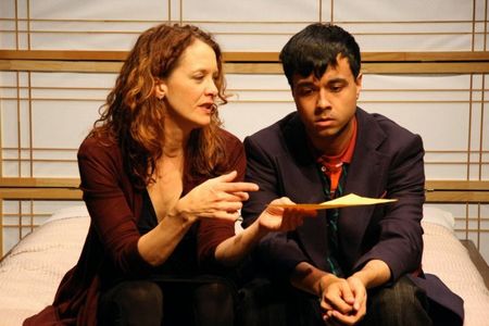 Actress Renata Hinrichs with Debargo Sanyal in Animals Out of Paper, by Rajiv Joseph at Boise Contemporary Theater