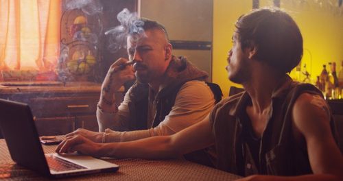 Burton Perez and Rudy Youngblood in Crossing Point (2016)