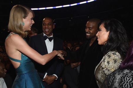 Jay-Z, Ye, Taylor Swift, and Kim Kardashian at an event for The 57th Annual Grammy Awards (2015)