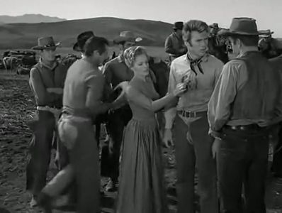 Clint Eastwood and Jan Harrison in Rawhide (1959)