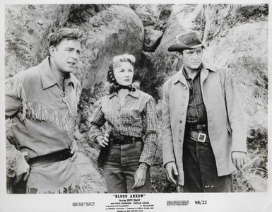 Scott Brady, Phyllis Coates, and Paul Richards in Blood Arrow (1958)