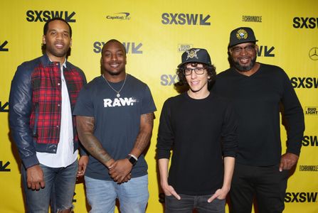 Luther Campbell, Evan Rosenfeld, and Maverick Carter at an event for Warriors of Liberty City (2018)