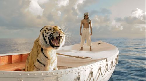 Forrest Harding and Suraj Sharma in Life of Pi (2012)