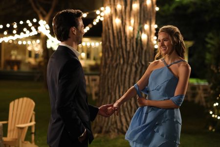 Tori Anderson and Kristopher Turner in You May Kiss the Bridesmaid (2021)