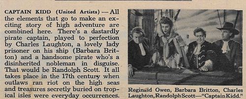 Randolph Scott, Charles Laughton, Barbara Britton, and Reginald Owen in Captain Kidd (1945)