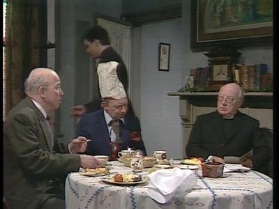 Daniel Abineri, Arthur Lowe, and Patrick McAlinney in Bless Me Father (1978)