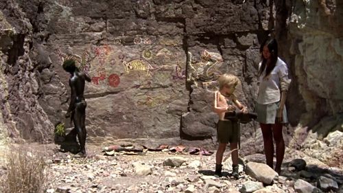 Jenny Agutter, David Gulpilil, and Luc Roeg in Walkabout (1971)