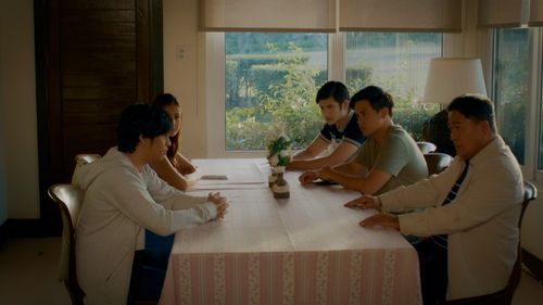 Soliman Cruz, Kim De Leon, Khalil Ramos, and Gil Cuerva in Love You Stranger (2022)