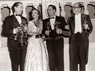 Sid Caesar, Nanette Fabray, Edward R. Murrow, and Phil Silvers in The 9th Annual Primetime Emmy Awards (1957)