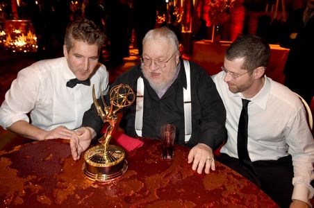 George R.R. Martin, David Benioff, and D.B. Weiss at an event for The 67th Primetime Emmy Awards (2015)